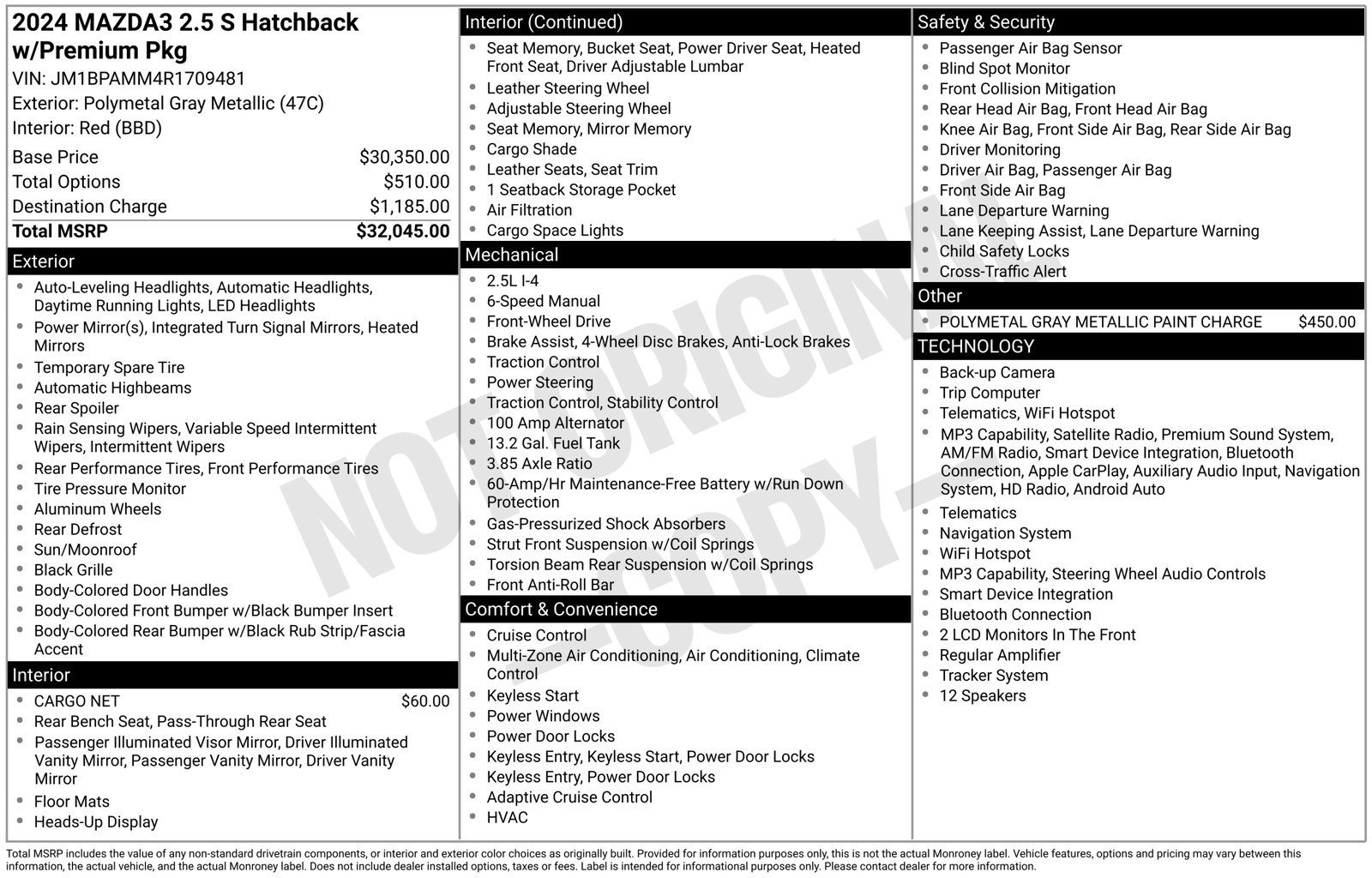 Certified 2024 MAZDA MAZDA3 s FWD image 37