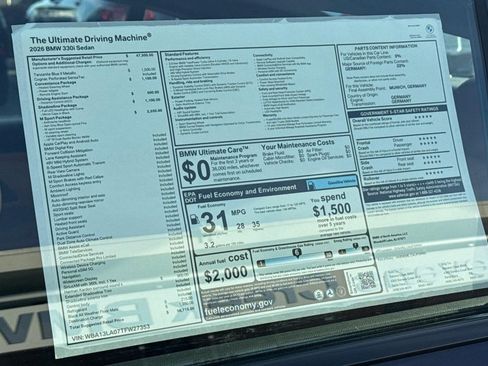 Used 2026 BMW 330i Sedan w/ M Sport Package RWD image 29