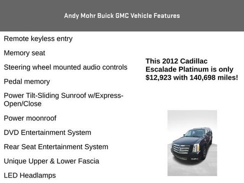 Used 2012 Cadillac Escalade Platinum AWD/4WD image 14