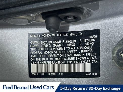 Used 2020 Honda Civic EX-L image 32