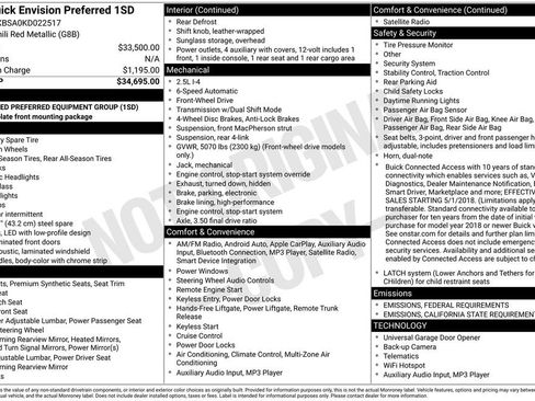 Used 2019 Buick Envision Preferred image 7