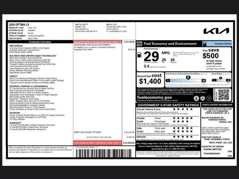Used 2020 Kia Optima LX image 27