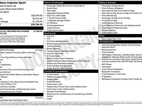 Certified 2026 Subaru Impreza 2.0i Sport AWD/4WD image 10