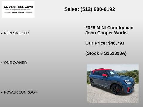 Used 2026 MINI Cooper Countryman John Cooper Works AWD/4WD image 12