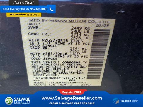 Used 2010 Nissan Xterra S AWD/4WD image 17