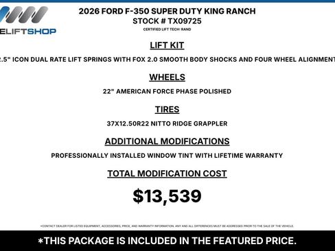 Used 2026 Ford F350 King Ranch w/ Chrome Package AWD/4WD image 3