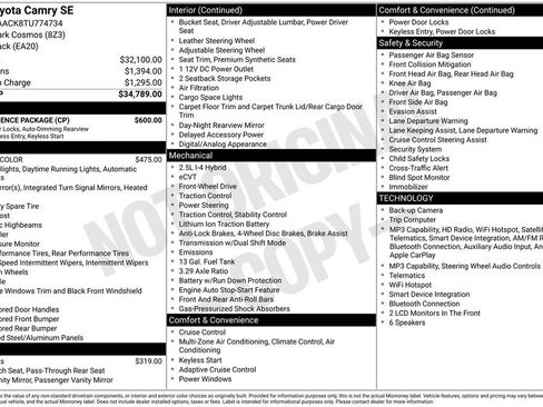 New 2026 Toyota Camry SE w/ Convenience Package FWD image 37