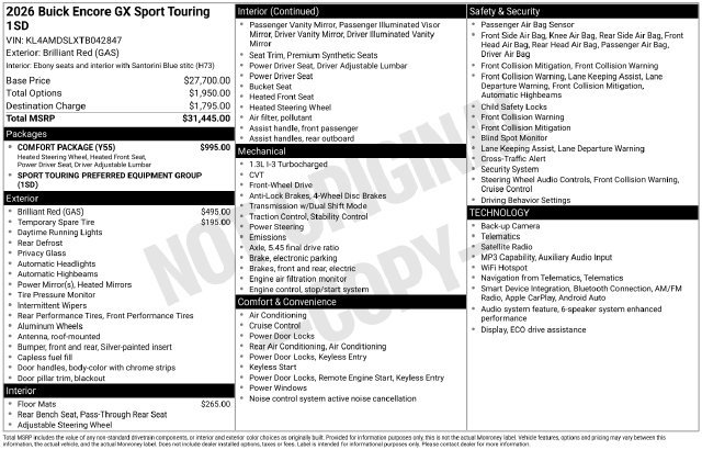 Used 2026 Buick Encore GX Sport Touring w/ Comfort Package FWD image 2