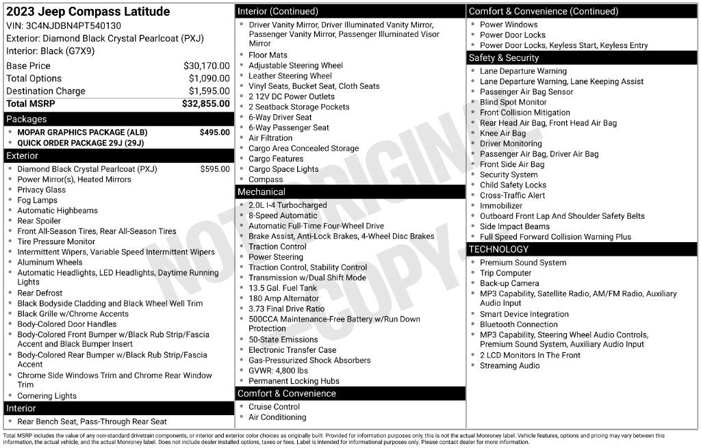 Used 2023 Jeep Compass Latitude w/ Mopar Graphics Package AWD/4WD image 32