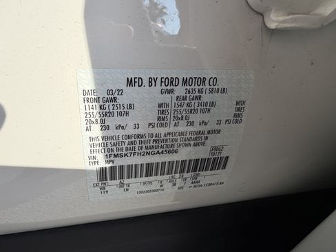 Used 2022 Ford Explorer Limited w/ Equipment Group 301A RWD image 50