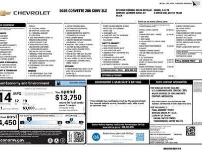New 2026 Chevrolet Corvette Z06