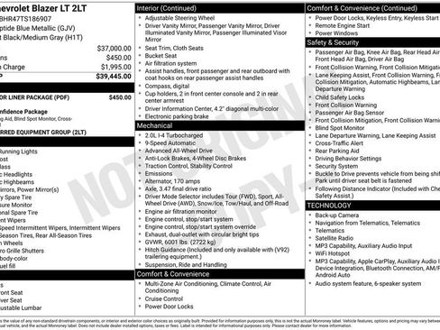 New 2026 Chevrolet Blazer LT w/ LPO, Floor Liner Package AWD/4WD image 25