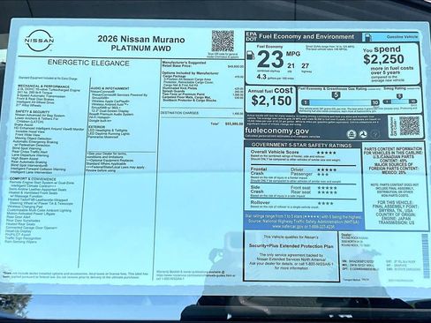 New 2026 Nissan Murano Platinum image 19