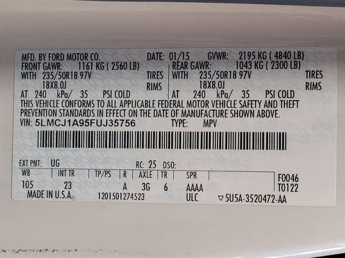 Used 2015 Lincoln MKC FWD w/ Equipment Group 101A Select image 33