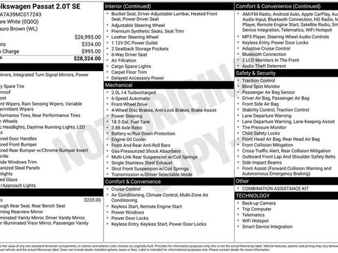 Used 2021 Volkswagen Passat 2.0T SE image 9