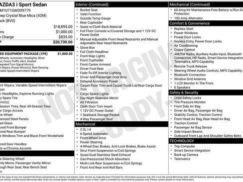 Used 2016 MAZDA MAZDA3 i Sport w/ Preferred Equipment Package FWD image 30