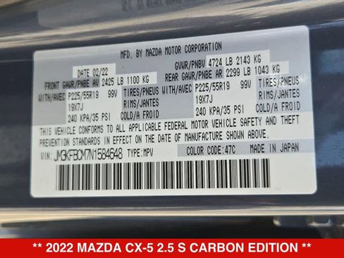Used 2022 MAZDA CX-5 Carbon Edition AWD/4WD image 35