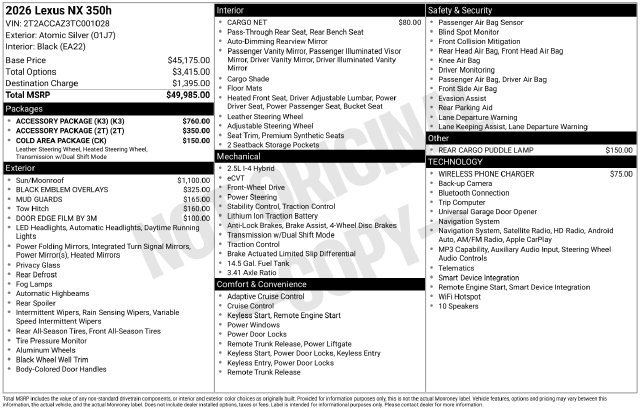 Used 2026 Lexus NX 350h FWD w/ Accessory Package (K3) image 14