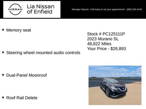 Certified 2023 Nissan Murano SL w/ SL Moonroof Package AWD/4WD image 10