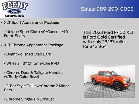 Certified 2023 Ford F150 XLT w/ Equipment Group 302A High image 20