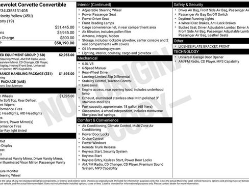 Used 2005 Chevrolet Corvette Convertible w/ Preferred Equipment Group RWD image 11