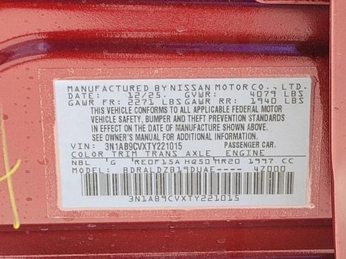 New 2026 Nissan Sentra SV w/ SV Convenience Package image 11