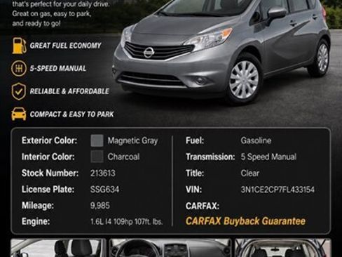 Used 2015 Nissan Versa Note S FWD image 1