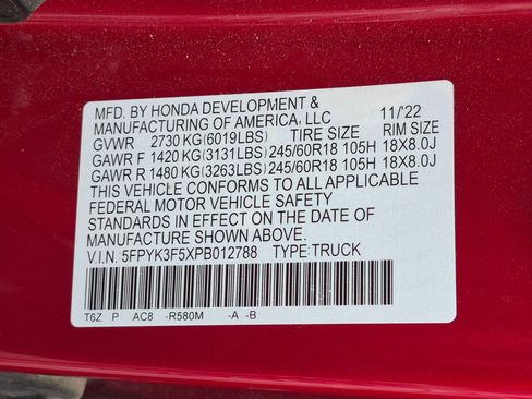 Certified 2023 Honda Ridgeline RTL image 33