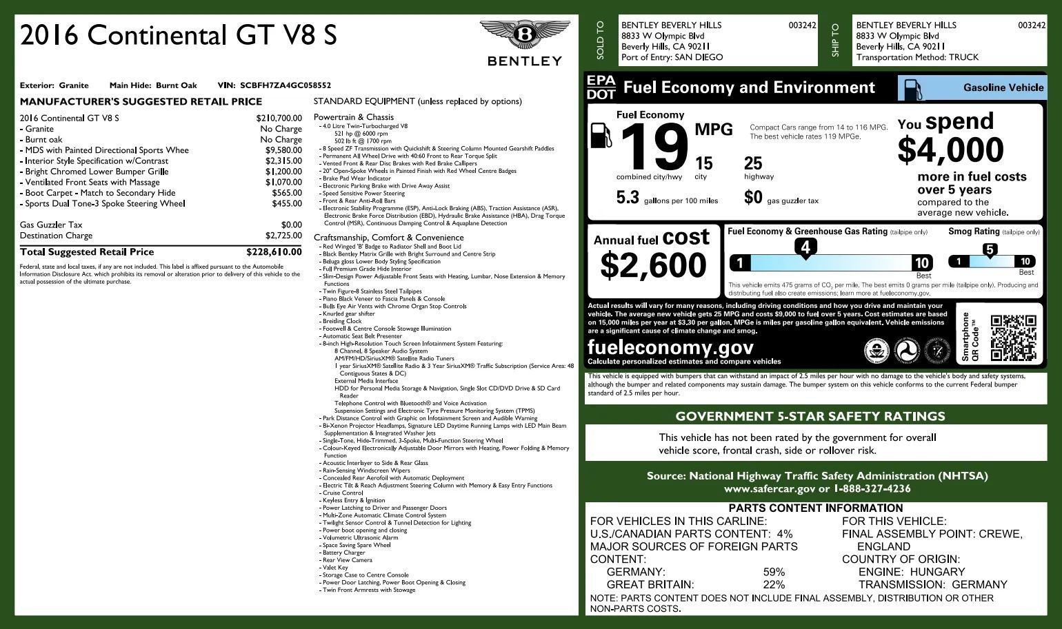 Used 2016 Bentley Continental GT V8 S AWD/4WD image 6
