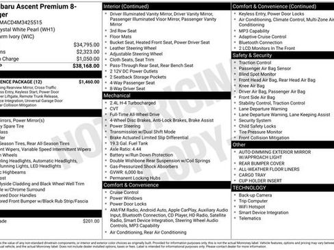 Used 2021 Subaru Ascent Premium w/ Convenience Package image 51