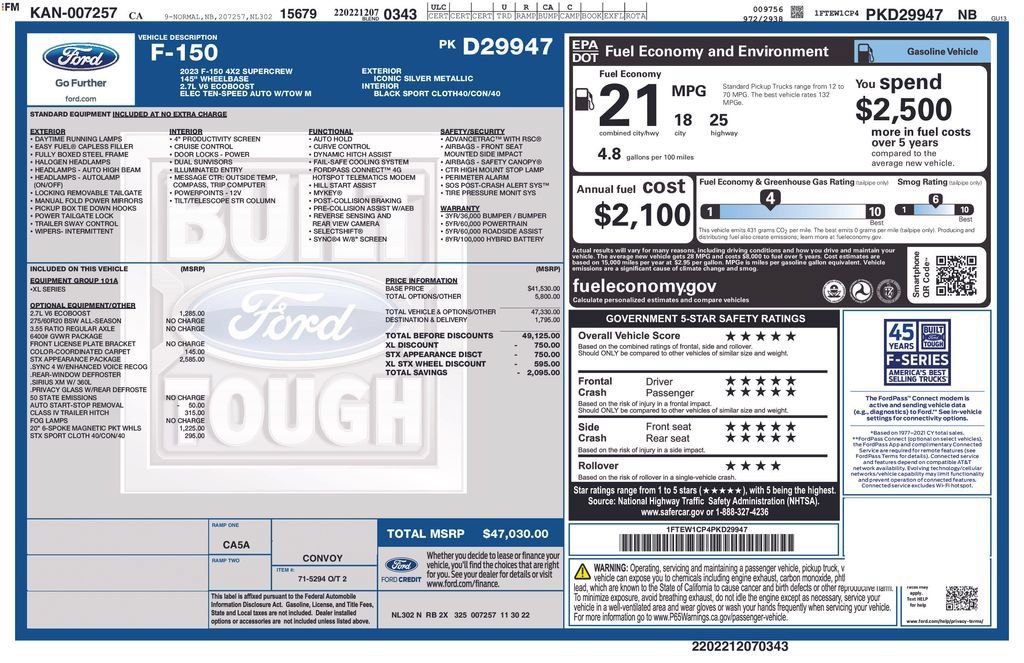 Used 2023 Ford F150 XL w/ STX Appearance Package RWD image 3