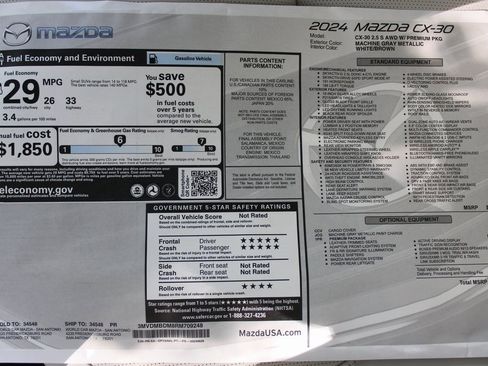 Used 2024 MAZDA CX-30 AWD 2.5 S w/ Premium Package image 38