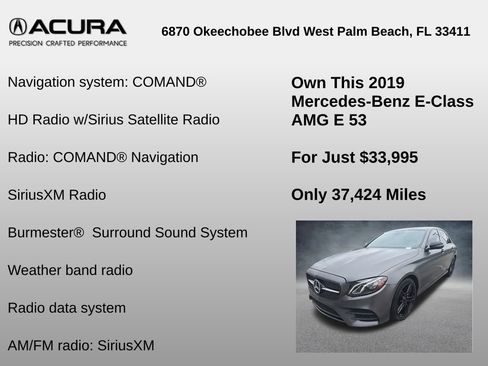 Used 2019 Mercedes-Benz E 53 AMG 4MATIC Sedan w/ Acoustic Comfort Package image 6
