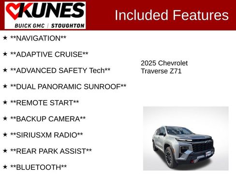 Used 2025 Chevrolet Traverse Z71 w/ Enhanced Driving Package image 2
