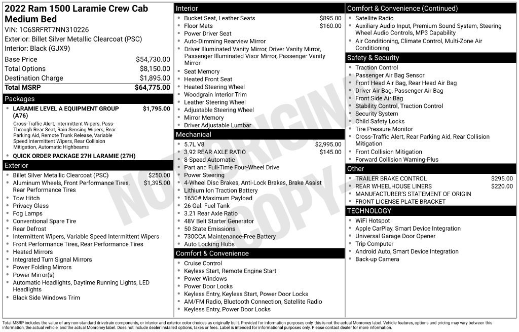 Used 2022 RAM 1500 Laramie AWD/4WD image 29
