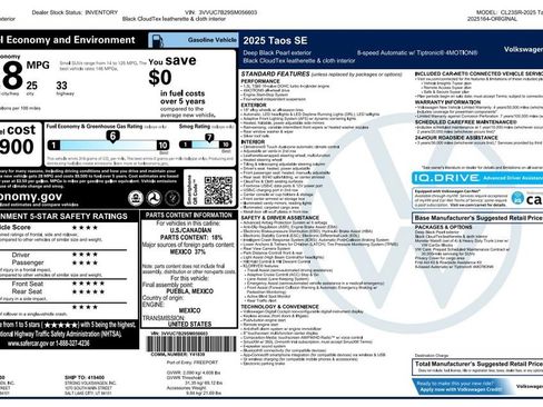Used 2025 Volkswagen Taos SE AWD/4WD image 5