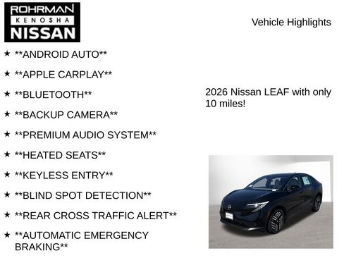 New 2026 Nissan Leaf SV+ w/ Illuminated Package FWD image 8
