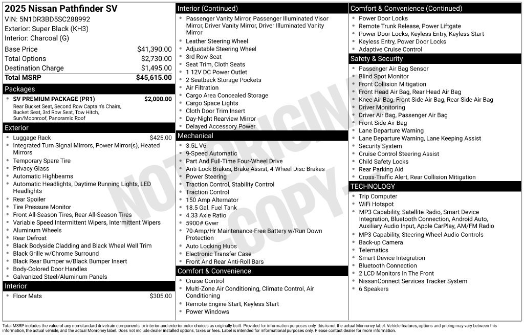 Used 2025 Nissan Pathfinder SV w/ SV Premium Package AWD/4WD image 2