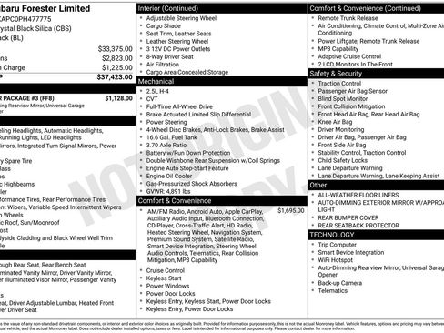 Certified 2023 Subaru Forester Limited w/ Popular Package #3 AWD/4WD image 35
