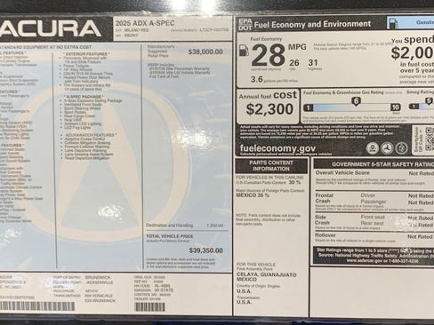 Used 2025 Acura ADX A-Spec image 35