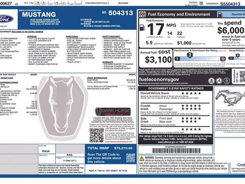 New 2025 Ford Mustang Dark Horse w/ Dark Horse Handlin Package image 2