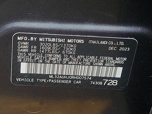 Used 2024 Mitsubishi Mirage ES FWD image 26
