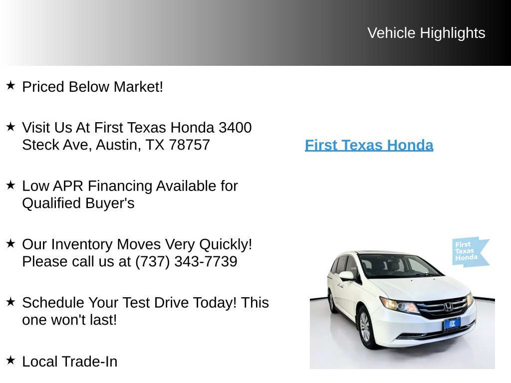 Used 2015 Honda Odyssey EX-L image 9