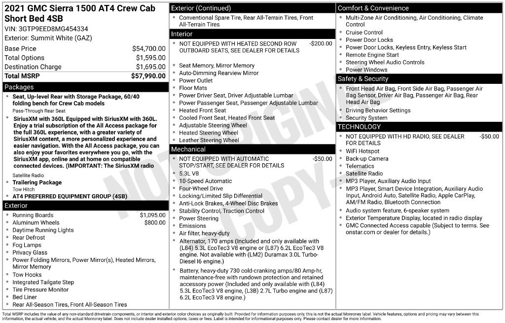 Certified 2021 GMC Sierra 1500 AT4 AWD/4WD image 20