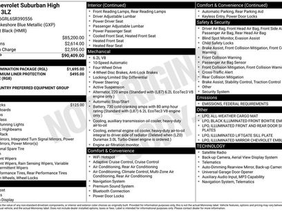 New 2025 Chevrolet Suburban High Country w/ LPO, Illumination Package
