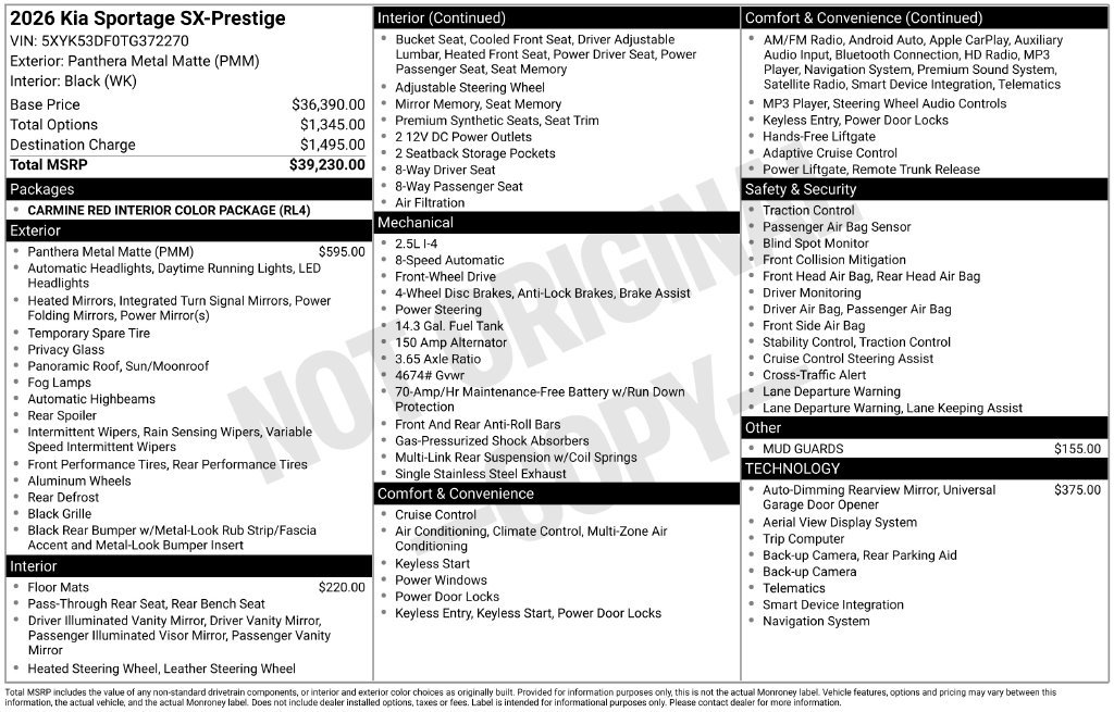 New 2026 Kia Sportage SX FWD image 4