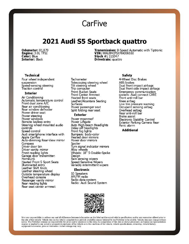 Used 2021 Audi S5 Prestige AWD/4WD image 32