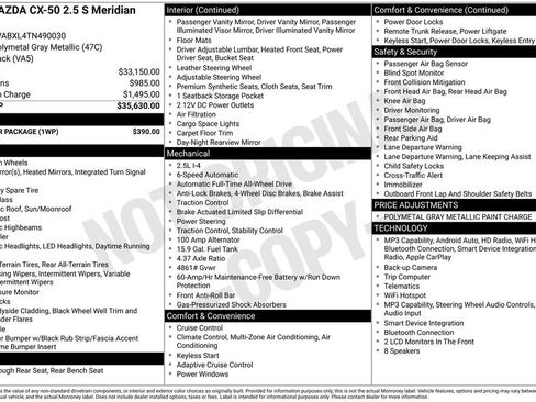 New 2026 MAZDA CX-50 Meridian Edition w/ Weather Package AWD/4WD image 33