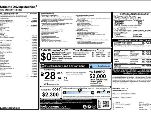 Used 2025 BMW 540i xDrive w/ Premium Package image 2