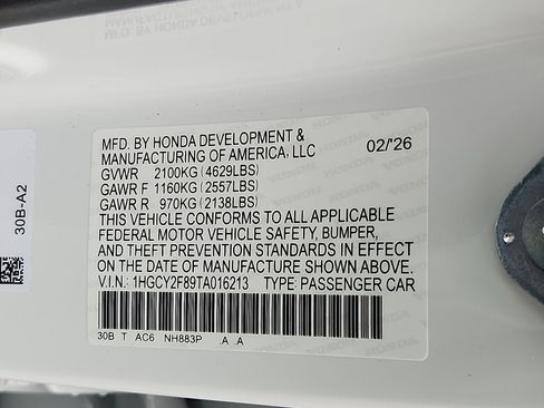 New 2026 Honda Accord Touring image 17